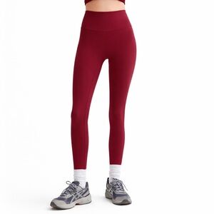 Girlfriend Collective Luxe High-Rise Leggings Burgundy Red – Women’s Sz XXS